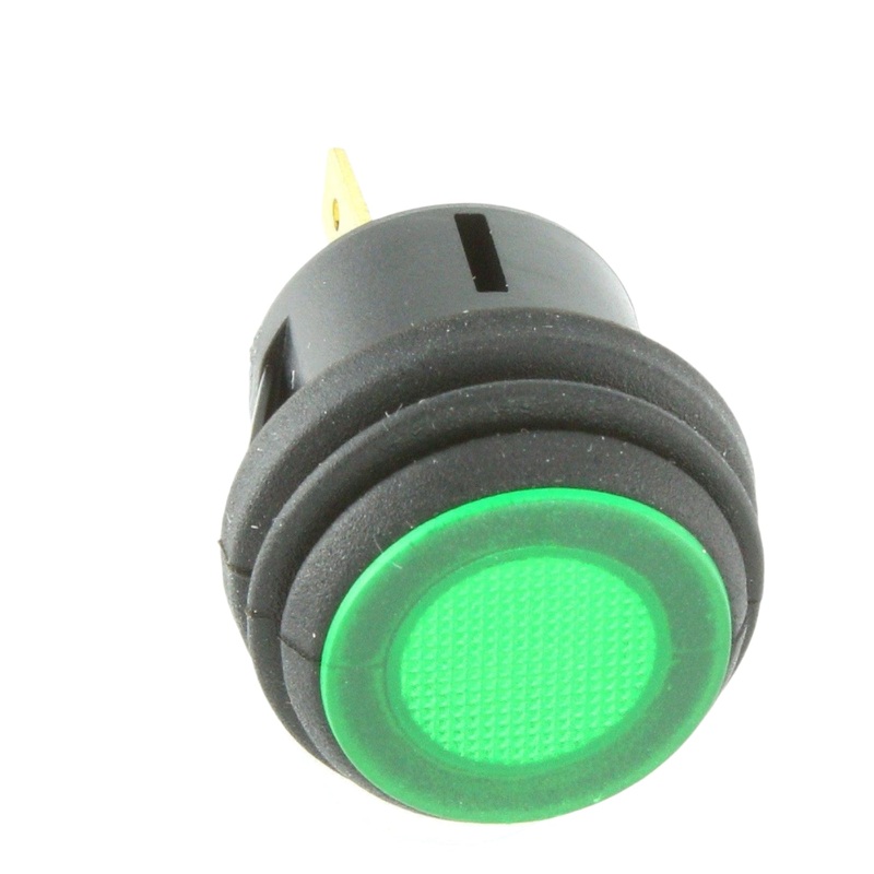 Illuminated Latching Push Button Switch Green