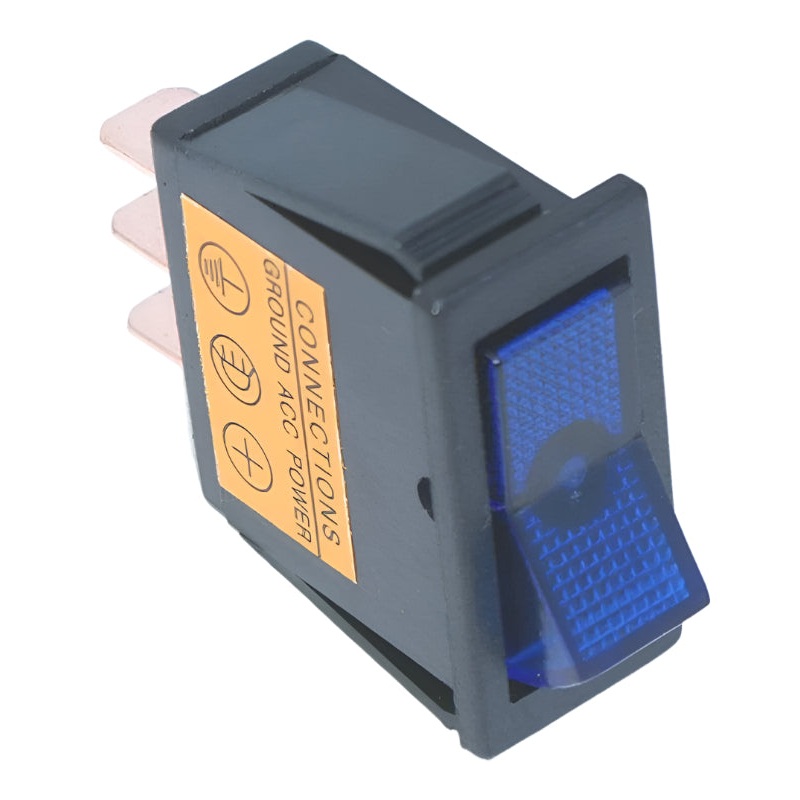 Illuminated Rectangular Rocker Switch Blue