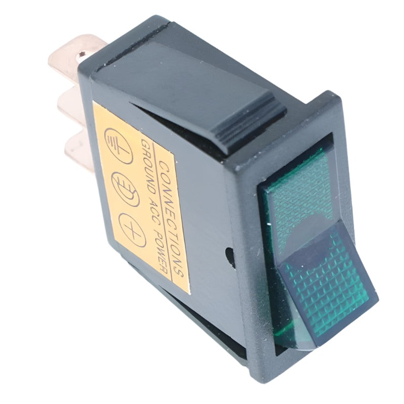 Illuminated Rectangular Rocker Switch Green