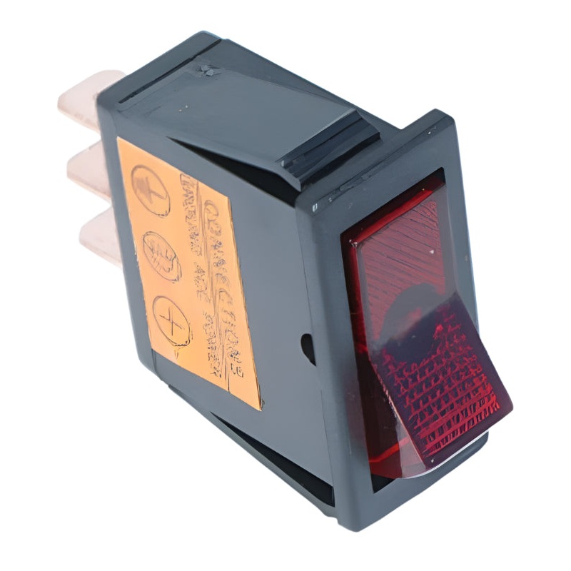 Illuminated Rectangular Rocker Switch Red