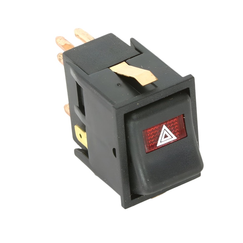 Black IVA Rocker Switch Red Hazard