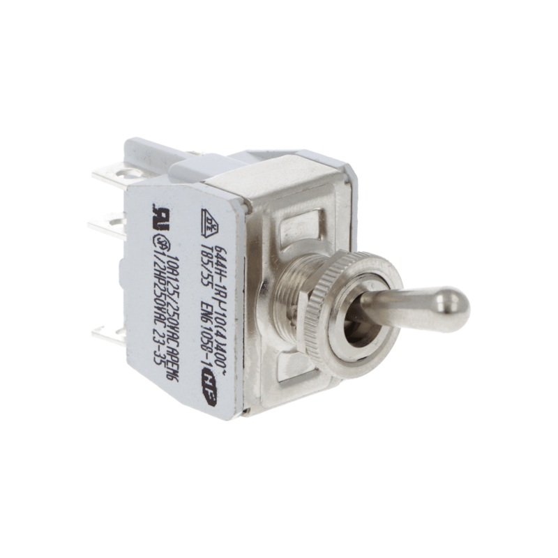 Knurled Ring Toggle Switch Off-On-On Spring Return 3 Position