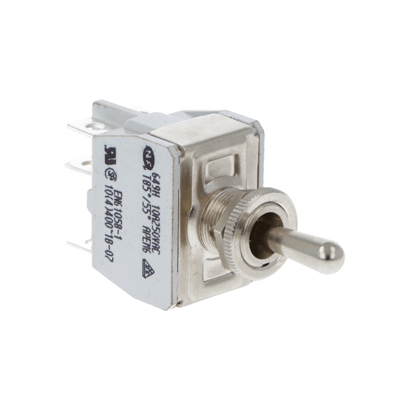 Knurled Ring Toggle Switch On-Off-On Double Pole
