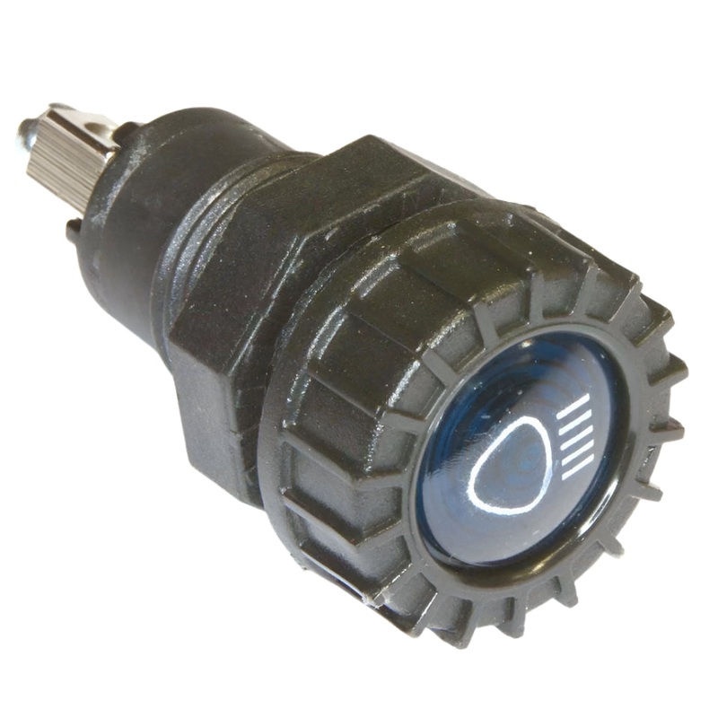 Large Black Warning Light Blue Main Beam