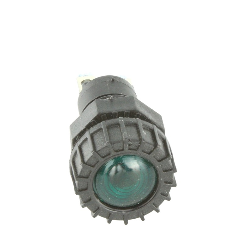 Large Black Warning Light Green