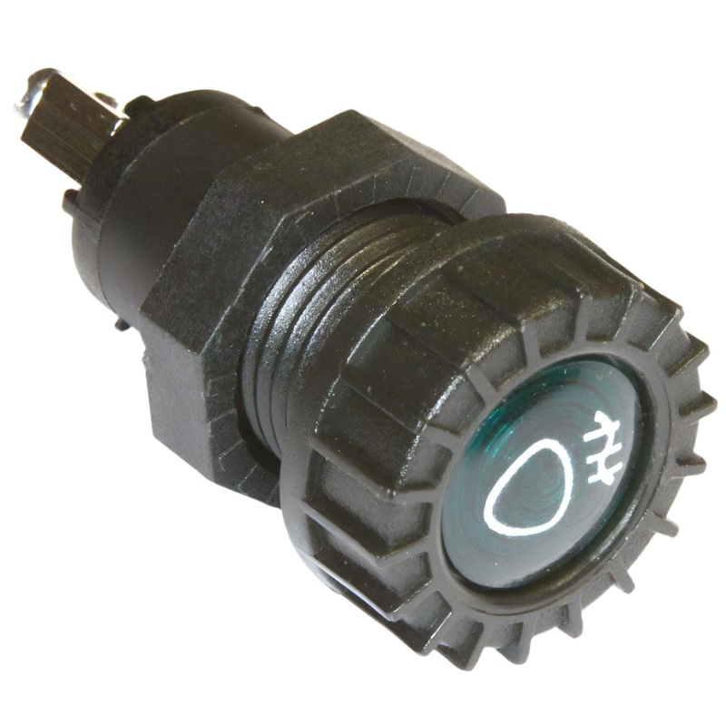 Large Black Warning Light Green Front Fog