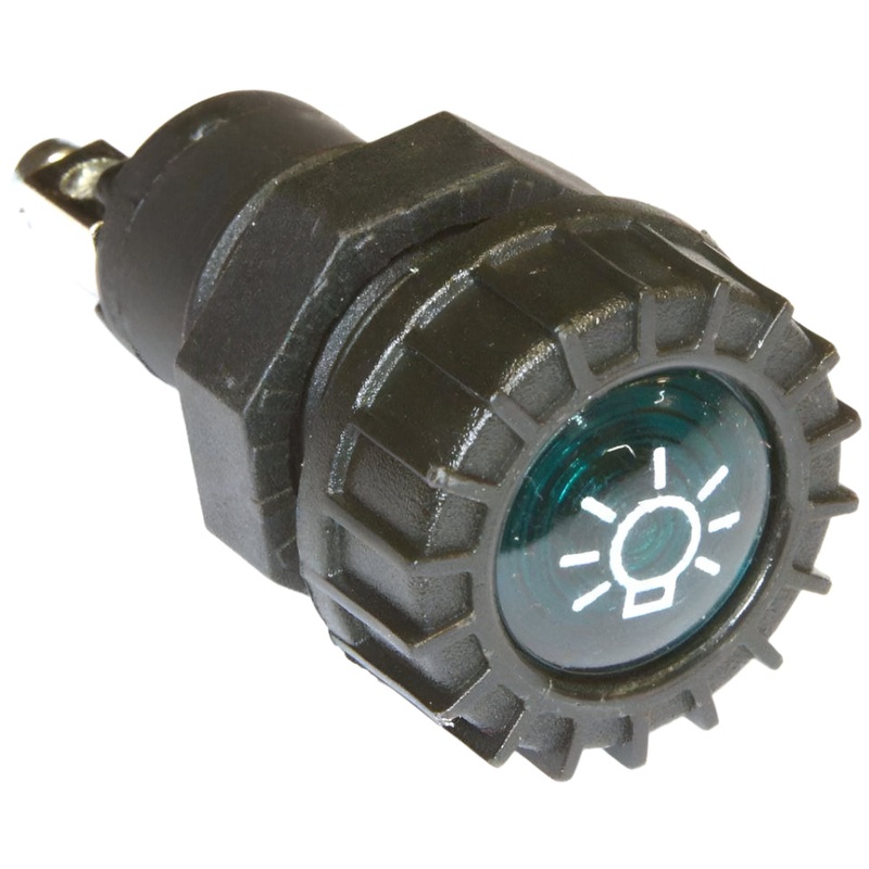 Large Black Warning Light Green Lamp
