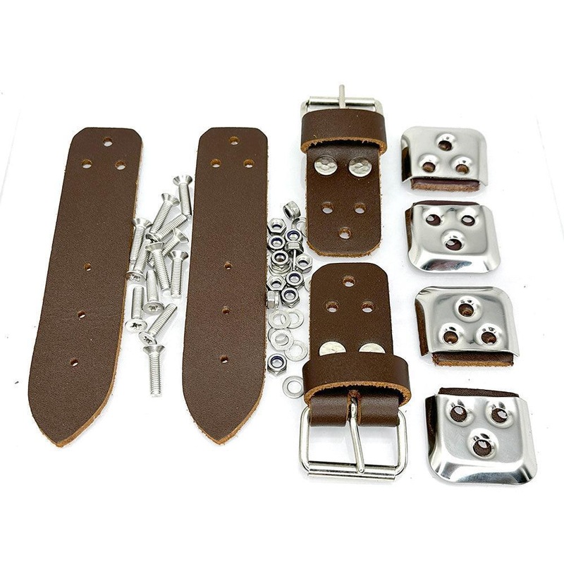 Leather Bonnet Straps BROWN Pair