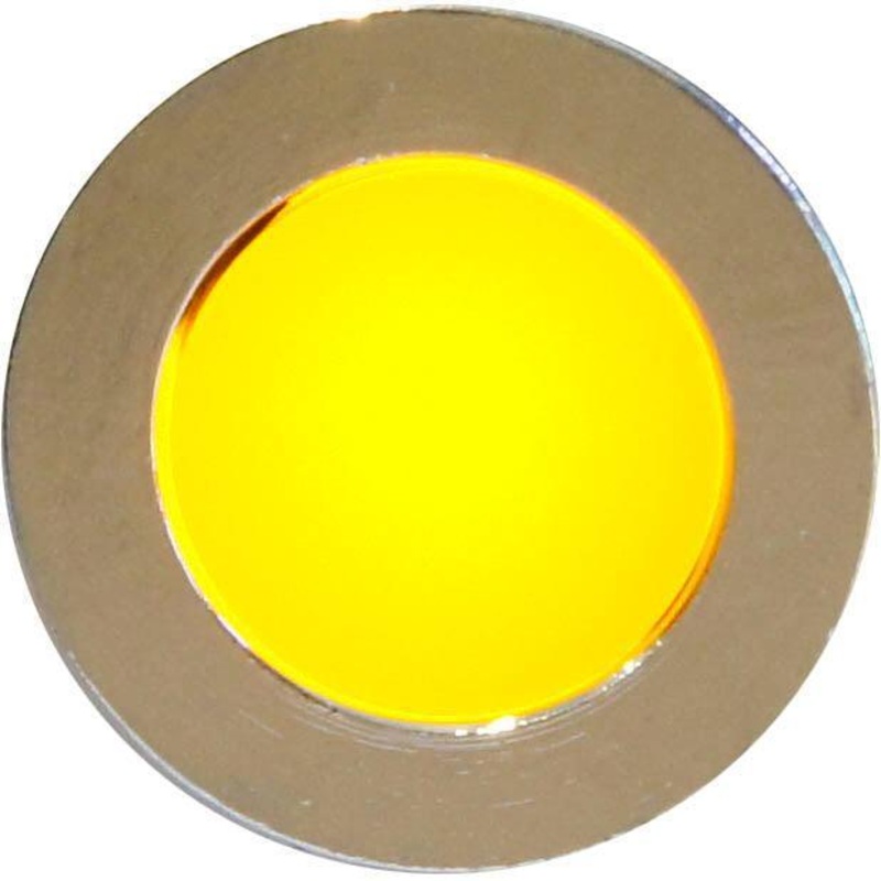 LED Chrome Bezel Warning Light AMBER