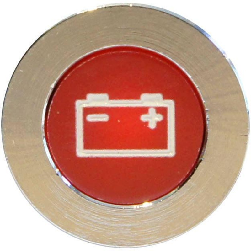LED Chrome Bezel Warning Light BATTERY / IGNITION Red
