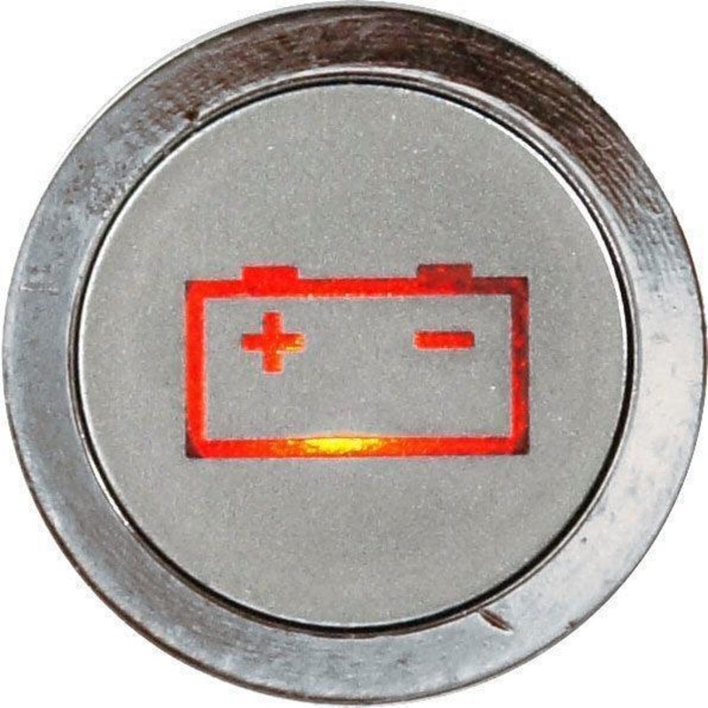 Flush Bezel Chrome LED Warning Light Battery Ignition