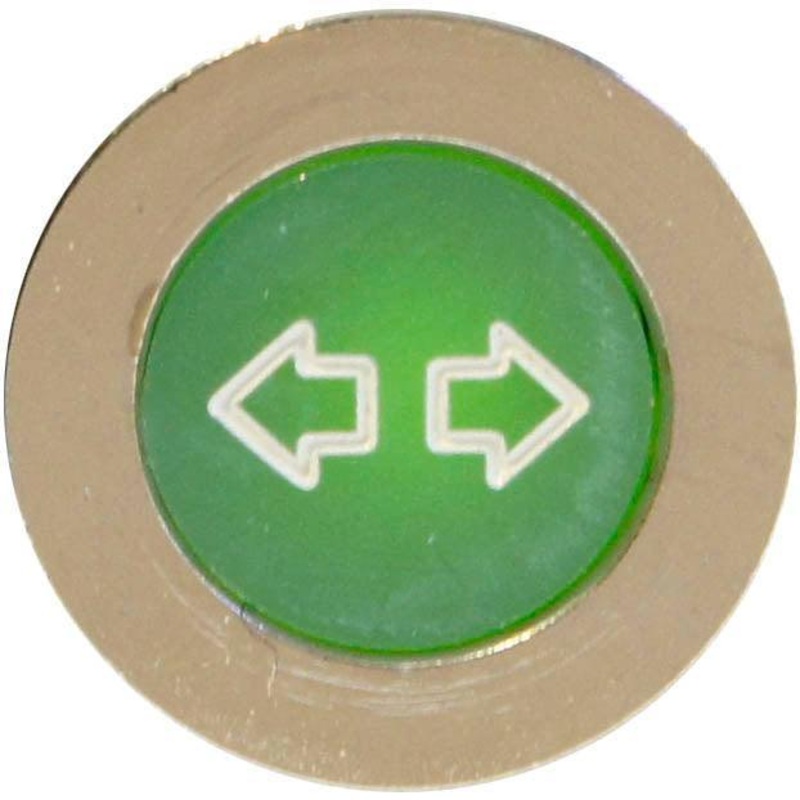 LED Chrome Bezel Warning Light DOUBLE INDICATOR Green