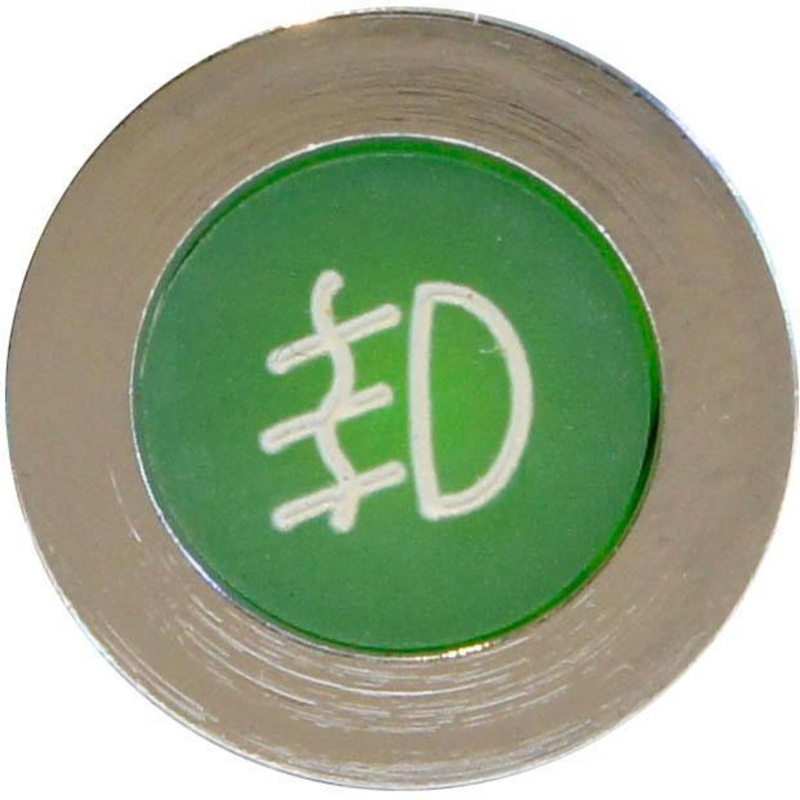 LED Chrome Bezel Warning Light FRONT FOG Green