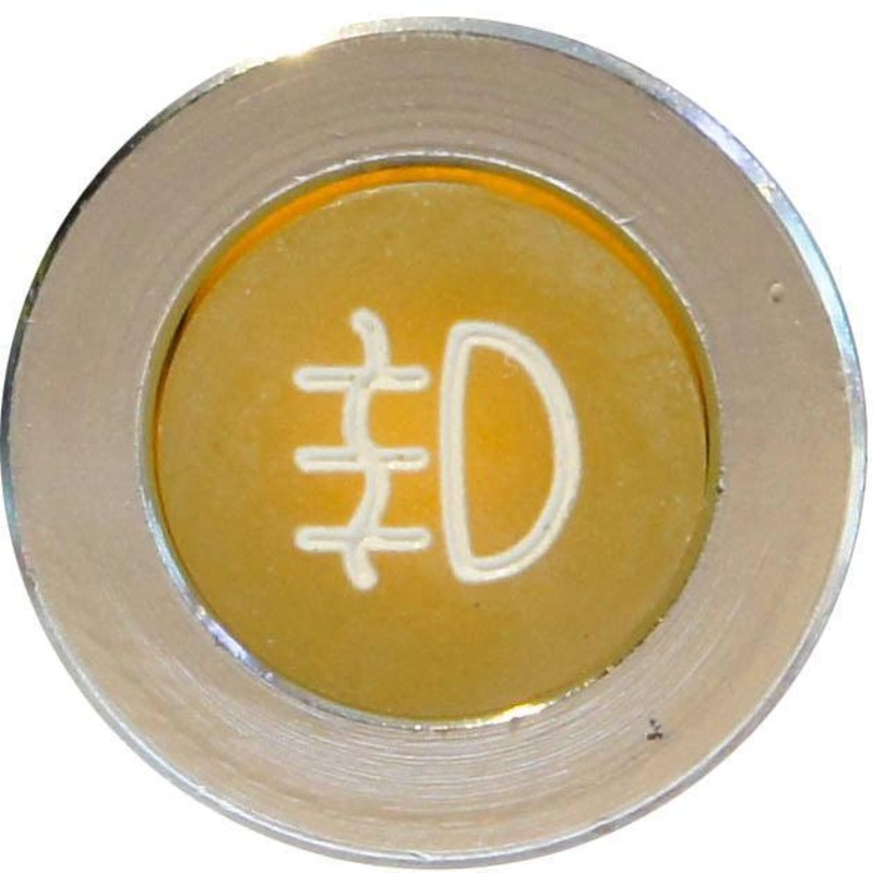 LED Chrome Bezel Warning Light REAR FOG Amber