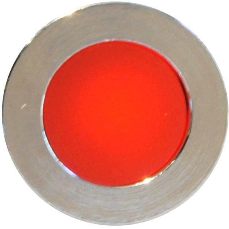 LED Chrome Bezel Warning Light RED