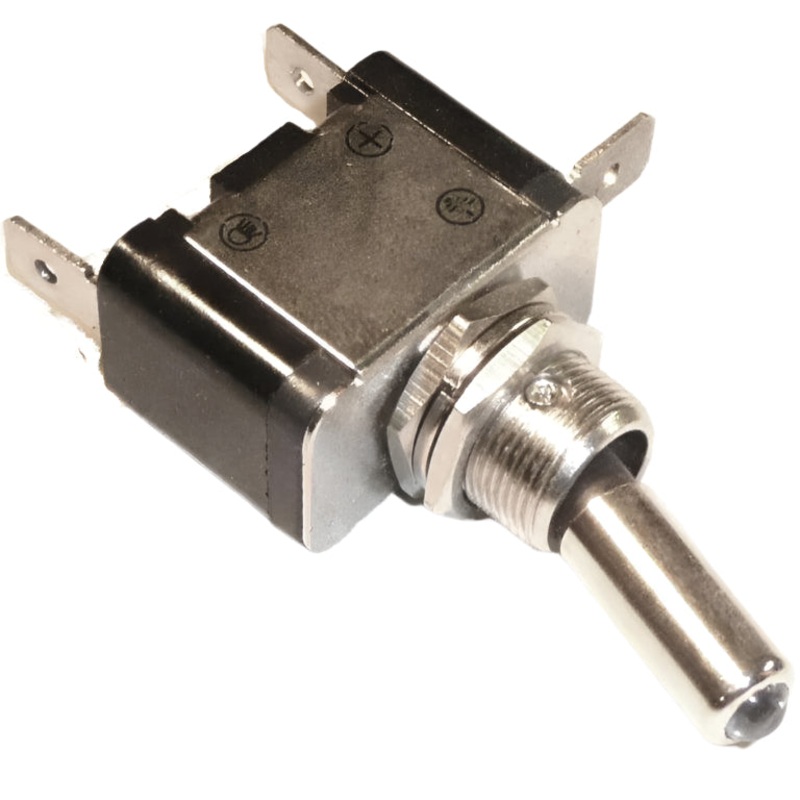 LED Illuminated Chrome Toggle Switch Blue