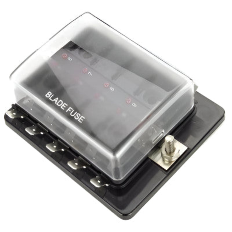 LED Indicating 10 Way Blade Fuse Box
