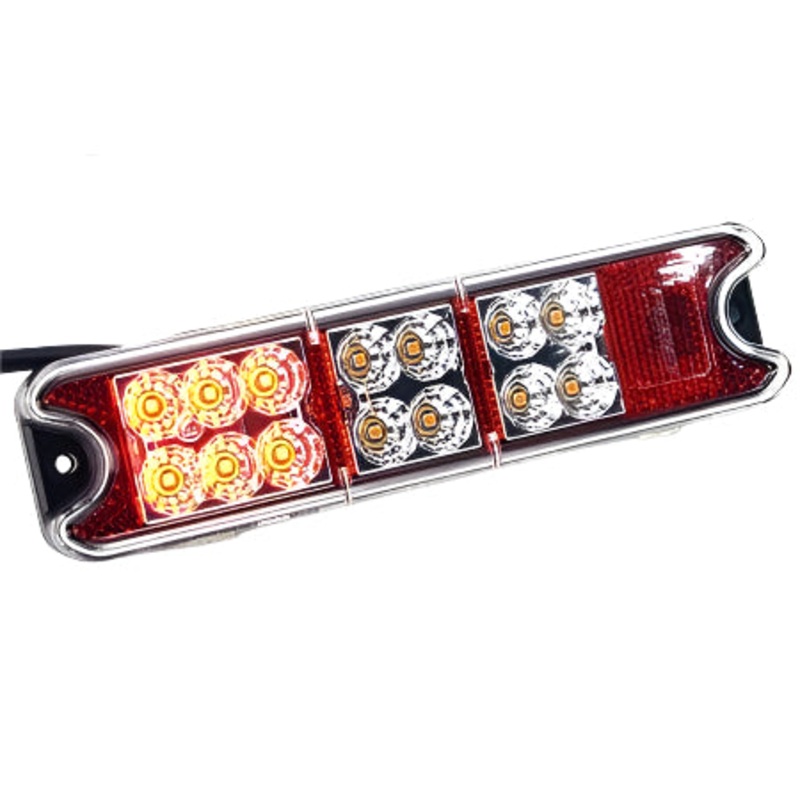 LED Rectangular All-In-One Rear Lamp With Built-In Reflector 190mm