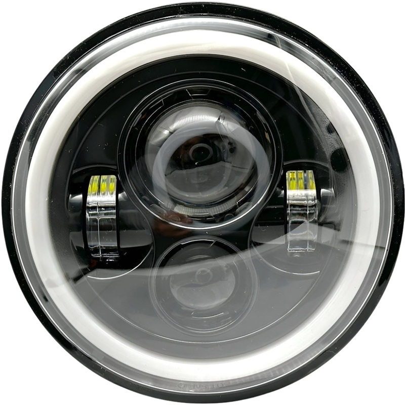 LED Replacement 7" Headlamp With HALO Driving Light and Amber Indicator