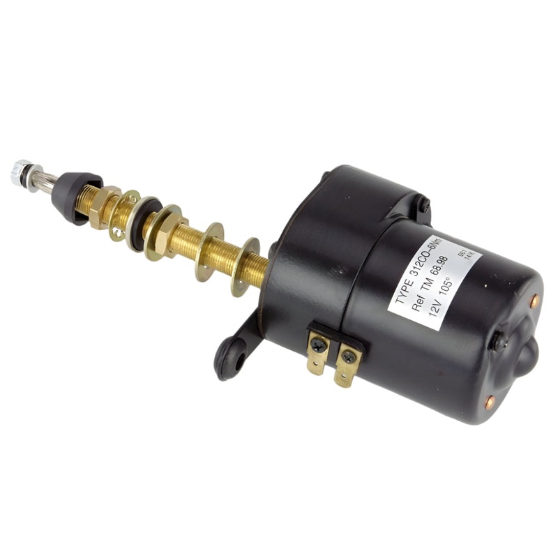 Long Shaft Compact Wiper Motor 105 degrees Black