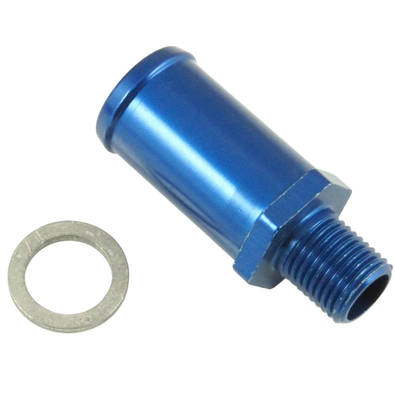 M10x1 Blue Anodised Aluminium Straight 15mm Hosetail