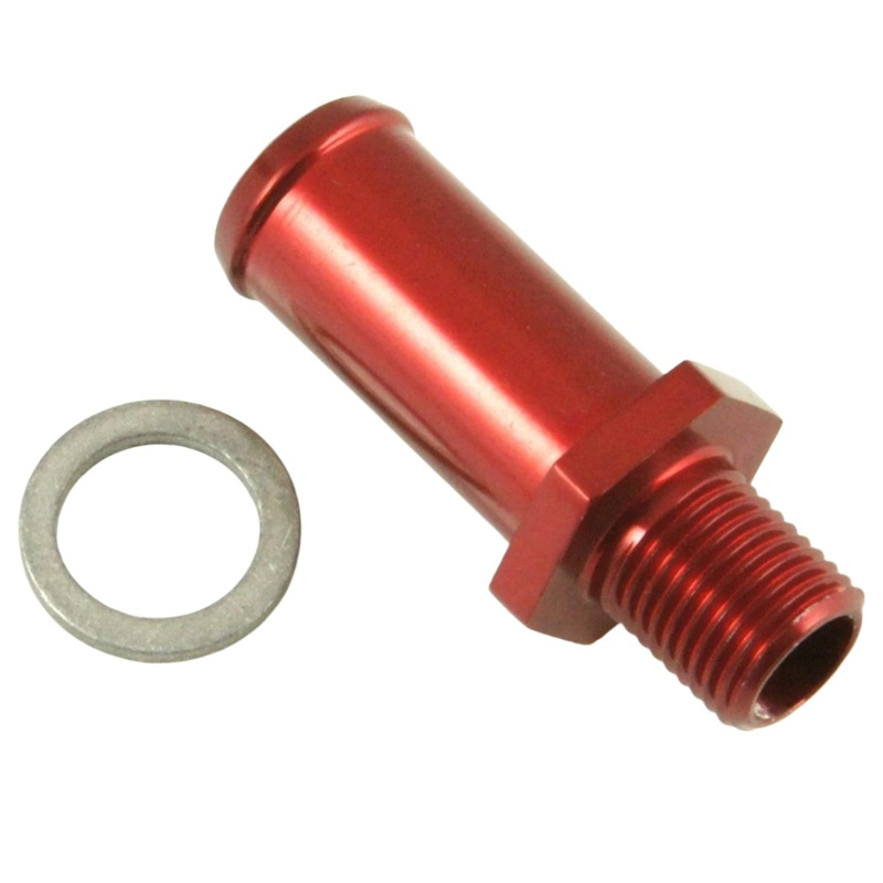 M10x1 Red Anodised Aluminium Straight 12mm Hosetail