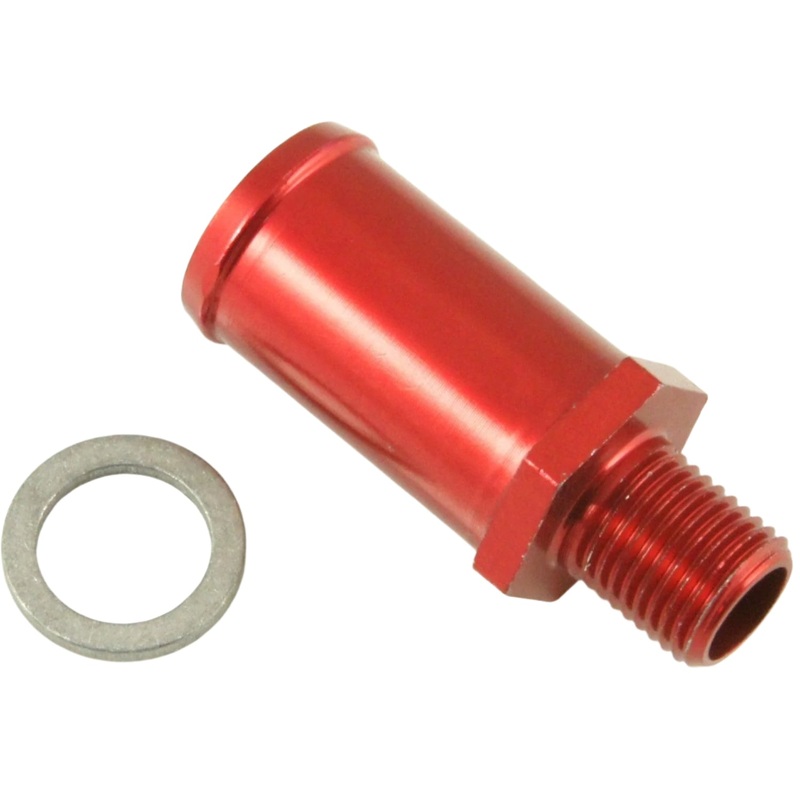 M10x1 Red Anodised Aluminium Straight 15mm Hosetail
