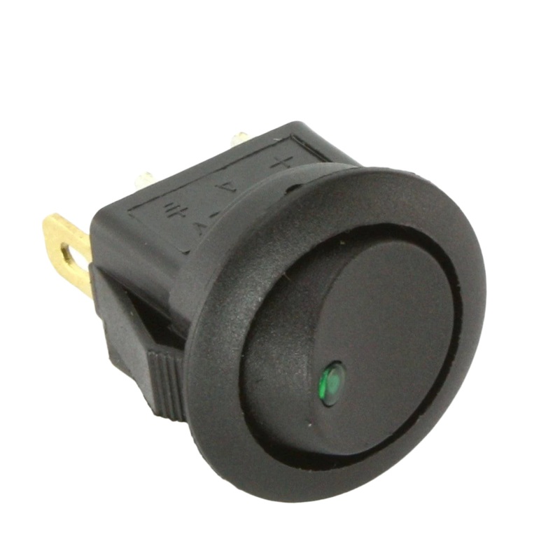 Mini Rocker Switch Illuminated Green