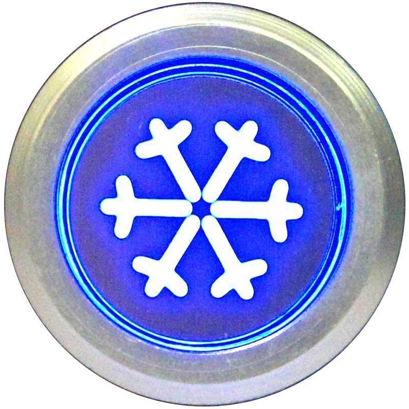 Natural Billet Aluminium Aircon Switch Blue Double Pole (6 terminals) Latching