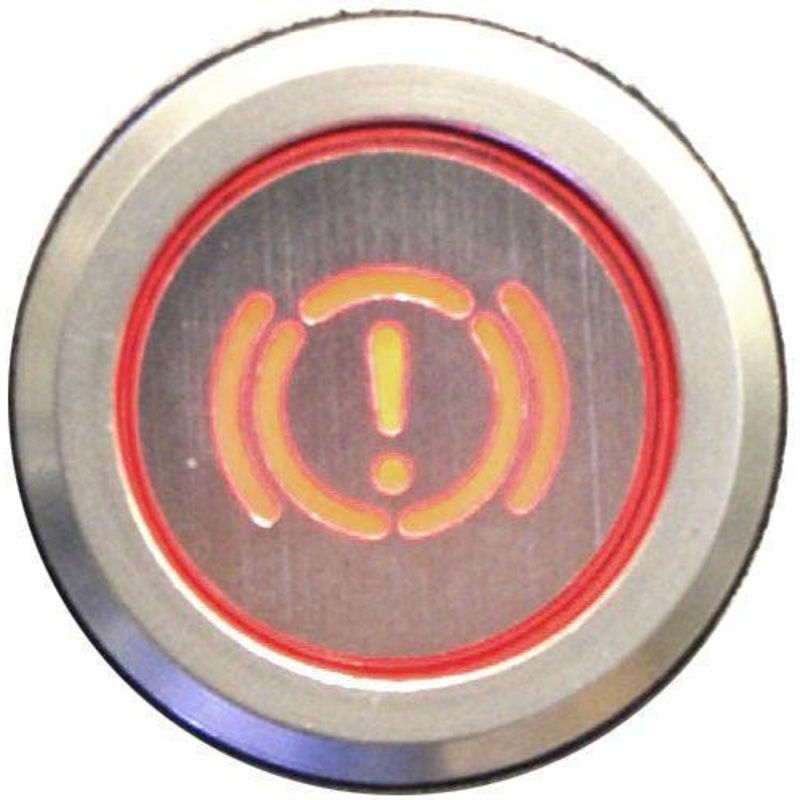 Natural Billet Aluminium Brake Test Warning Light Red