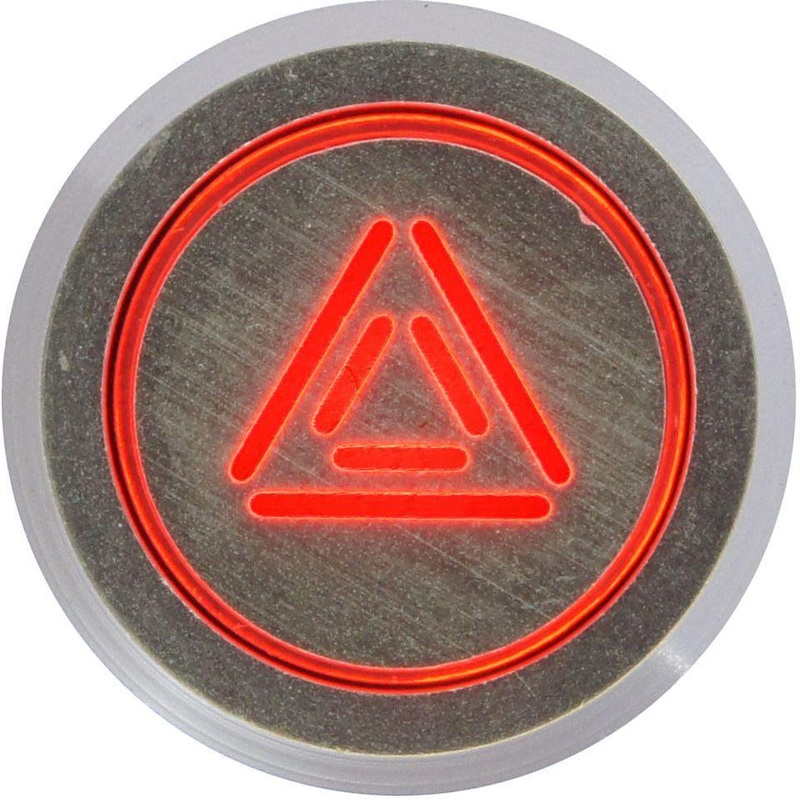 Natural Billet Aluminium Hazard Switch Red Double Pole (6 terminals) Momentary (non-latching)