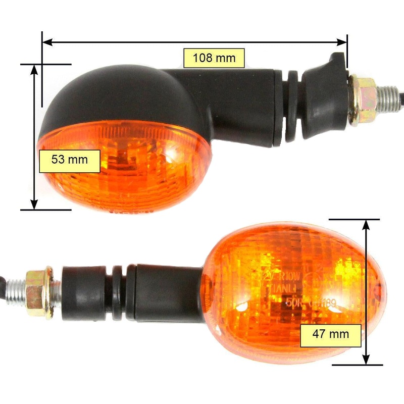 Oval Amber Stalk Indicators 108mm