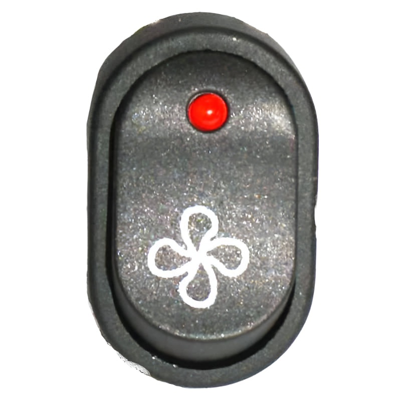 Oval Rocker Switch Illuminated Red  Fan