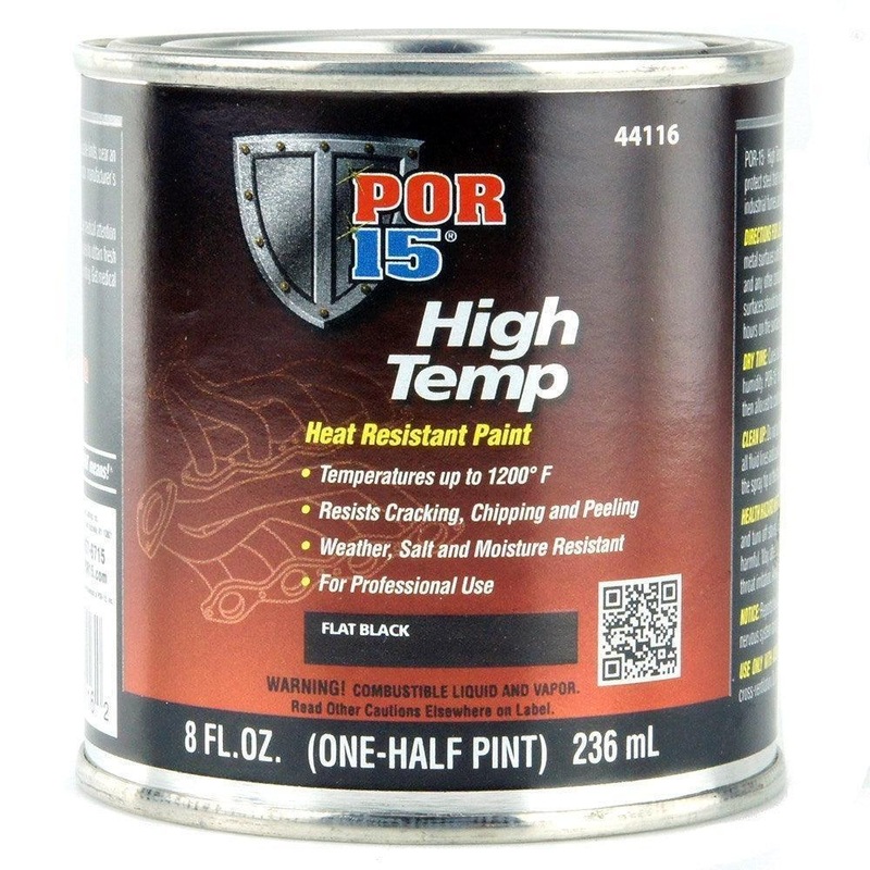 POR15 High Temperature Brush On Paint Flat Black 946ml