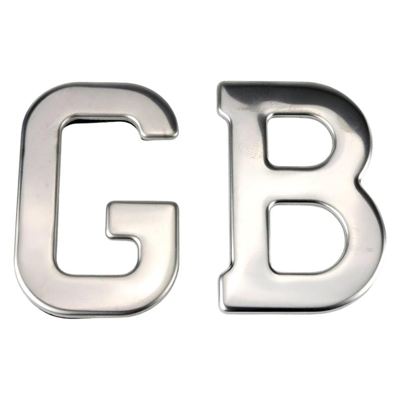 Pressed Stainless Steel GB Badge