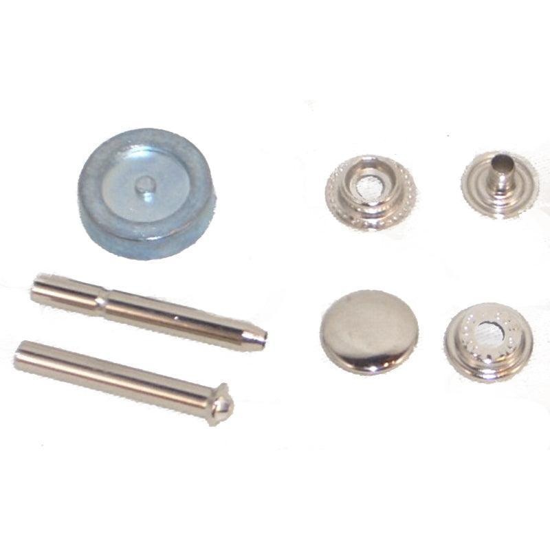 Press Stud Kit Bright Plated Pack Of 12