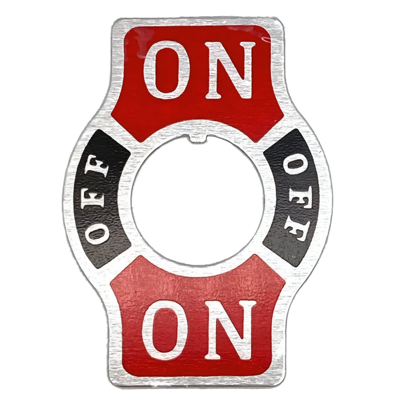 Printed Aluminium ON / OFF / ON Toggle Switch I.D. Plate