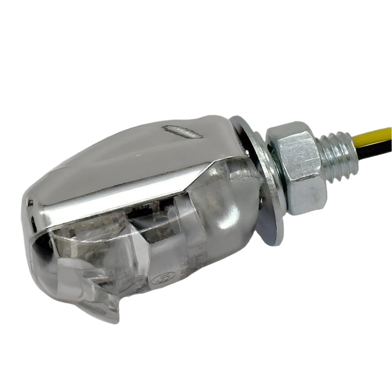 Prismatic LED Number Plate Lamp Chrome Case 29mm