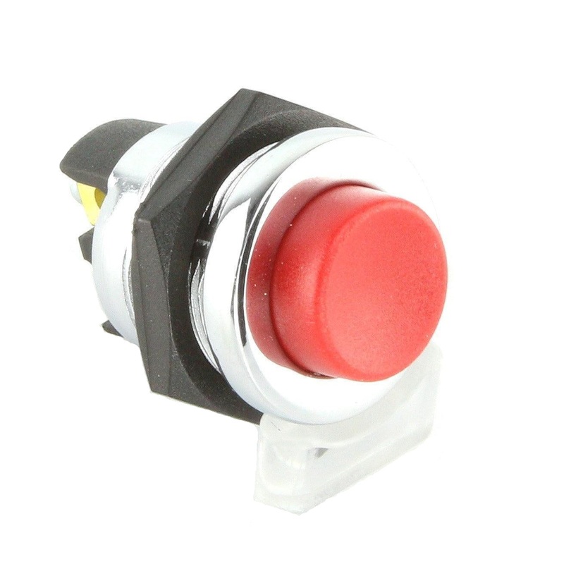 Push Button Red & Chrome