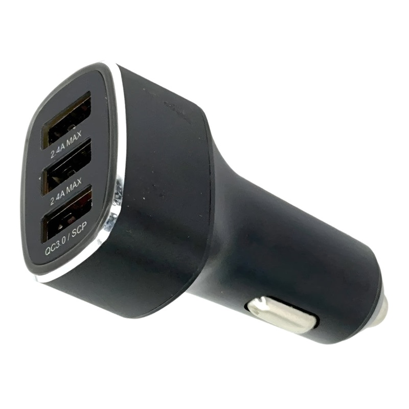 QC3.0 Fast Charge, Plug-In Illuminated Triple USB Charging Socket