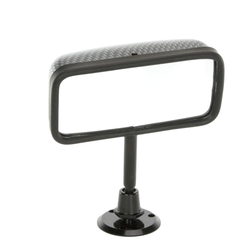 Race Style Interior Mirror Disc Mount Carbon Effect With IVA OK Rubber Trim 116mm