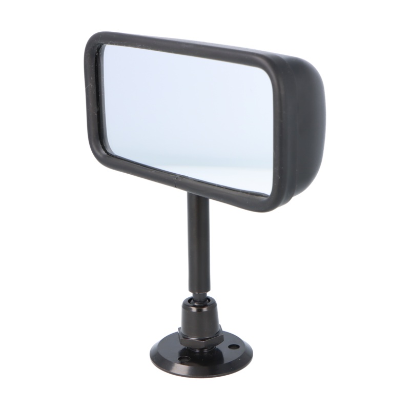 Race Style Interior Mirror Disc Mount Satin Black With IVA OK Rubber Trim 116mm