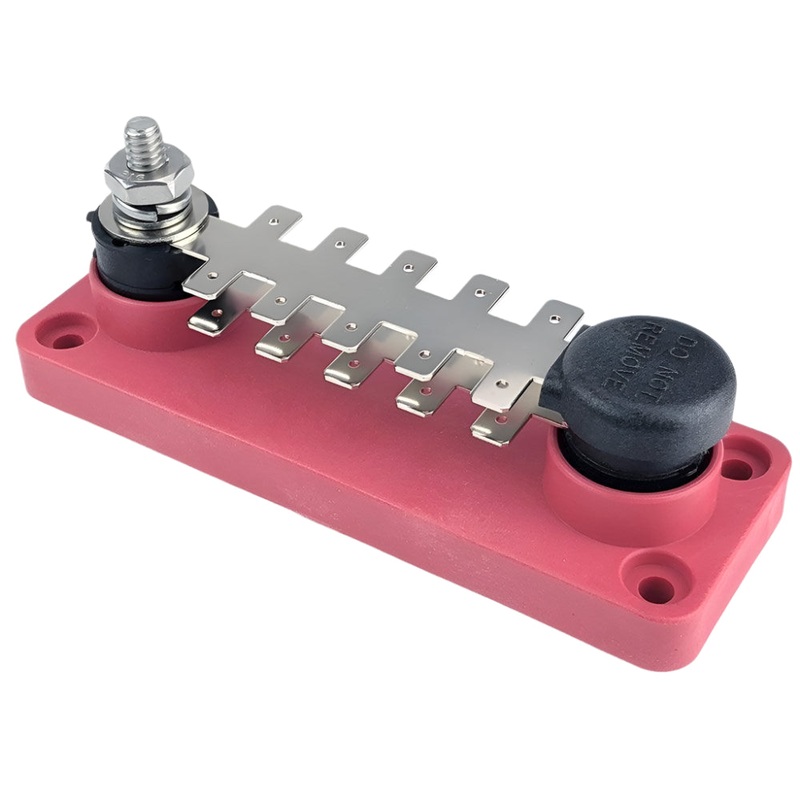 Red 1/4" Male Spade 20 Terminal Busbar