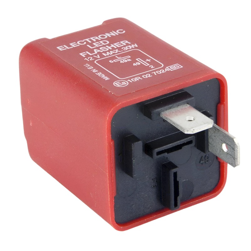 Red 2 Pin LED Flasher Relay 30 Watt Max