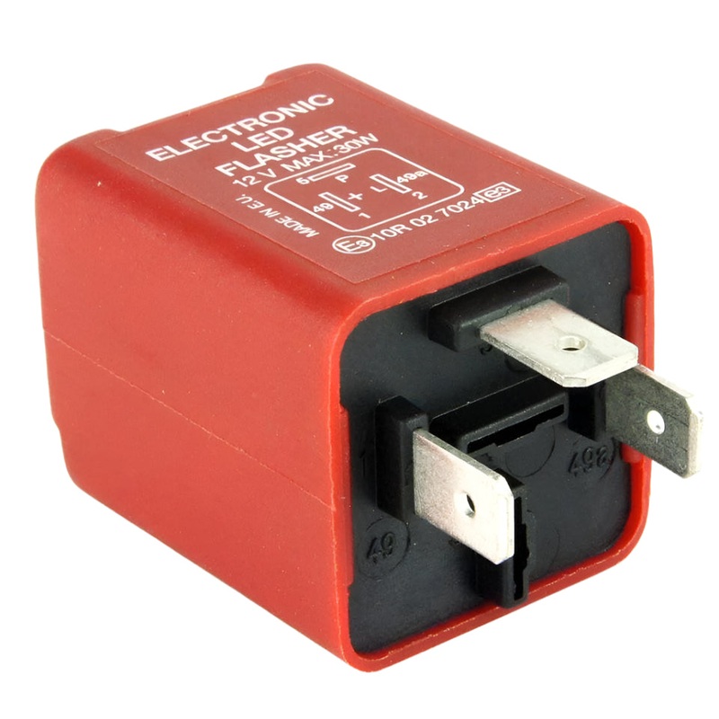 Red 3 Pin LED Flasher Relay 30 Watt