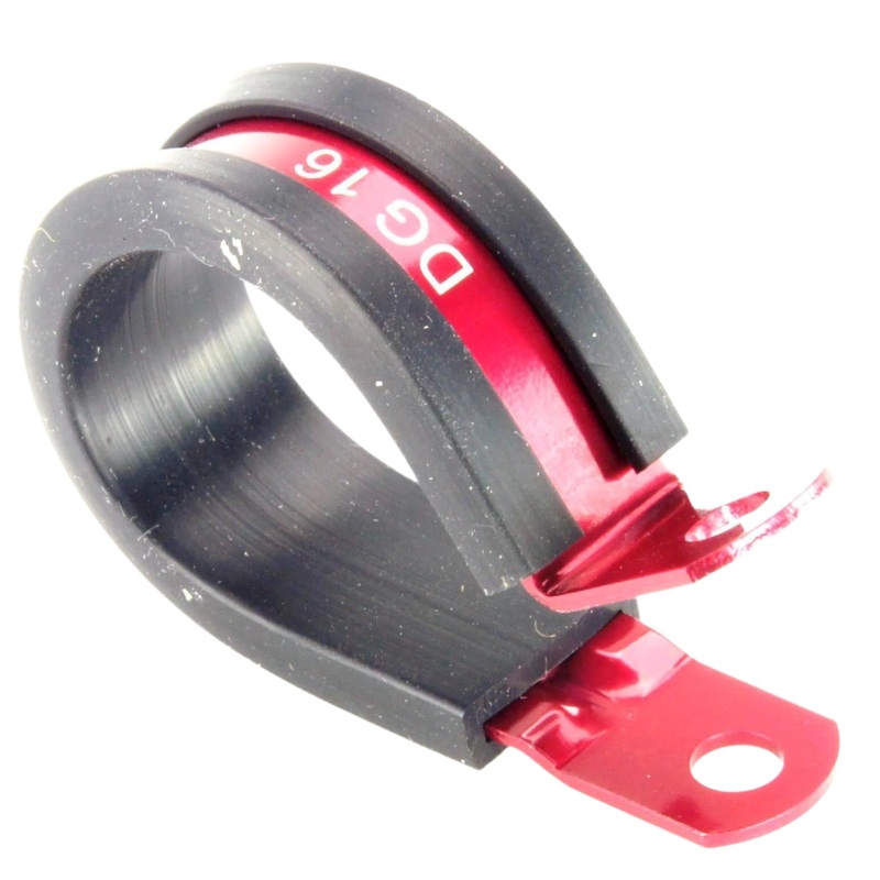 Red Aluminium P-Clip 25mm