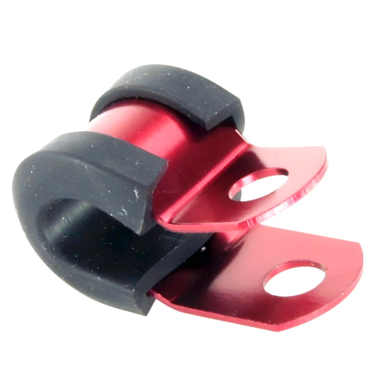 Red Aluminium P-Clip 6.5mm