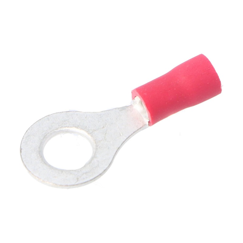 Red Pre Insulated Crimp Ring Terminals 8mm 50pcs