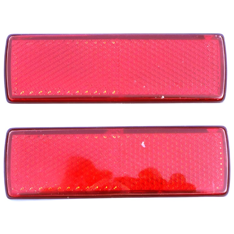 Red Rear Reflectors Rectangular 30x100mm