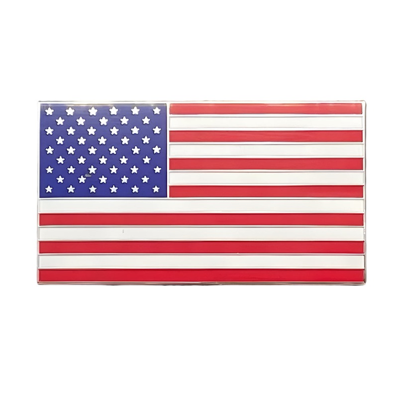 USA Flag Chrome and Enamel Badge  Self Adhesive